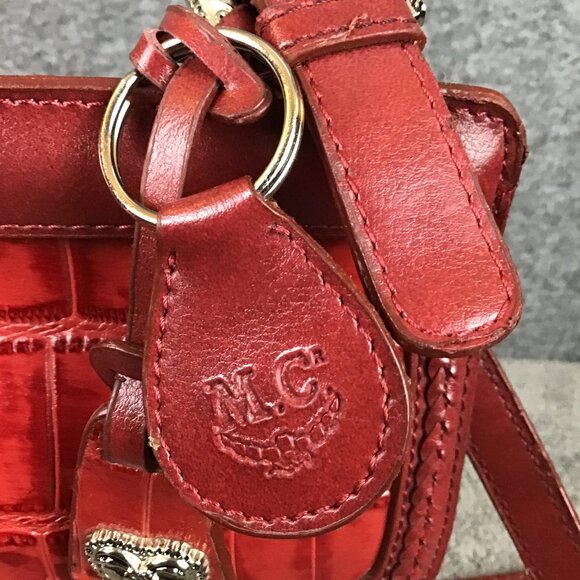 MC Marc Chantal Faux Croc Vegan Satchel Bag with Silver Ornaments EUC - Picture 3 of 9